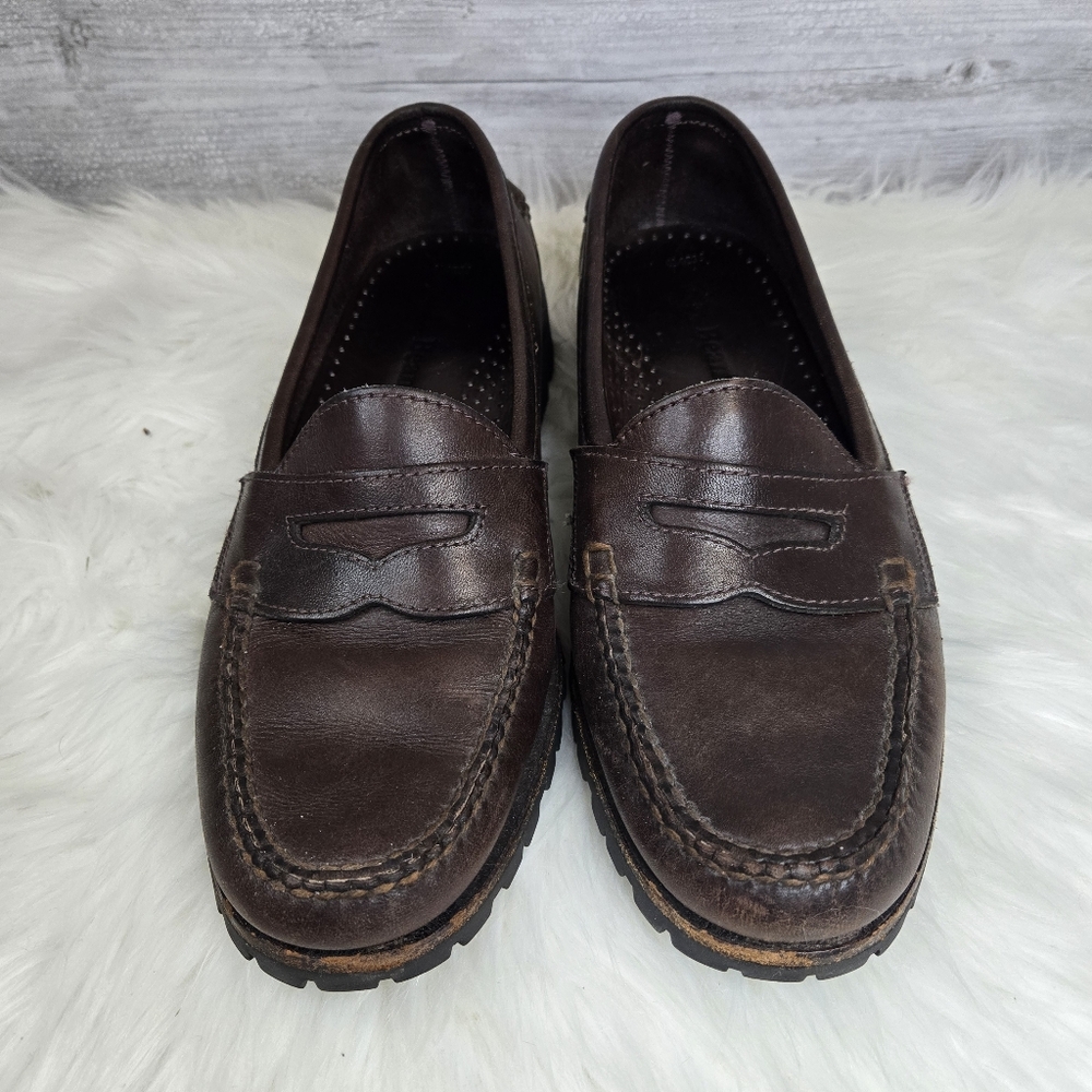 L.L.Bean Leather Penny Loafers With Vibram Soles - Picture 2 of 5